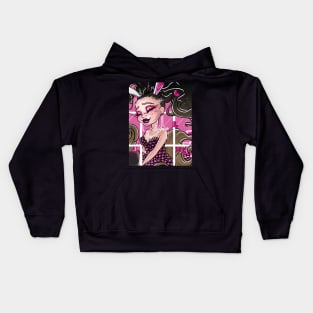 pink bunny Kids Hoodie